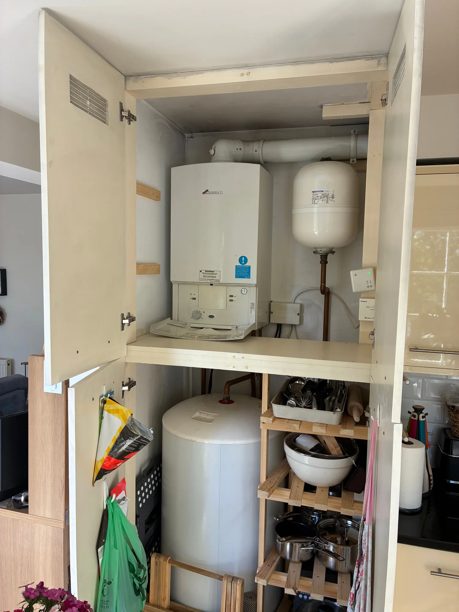 Boiler stripped down for fault diagnosis and repair